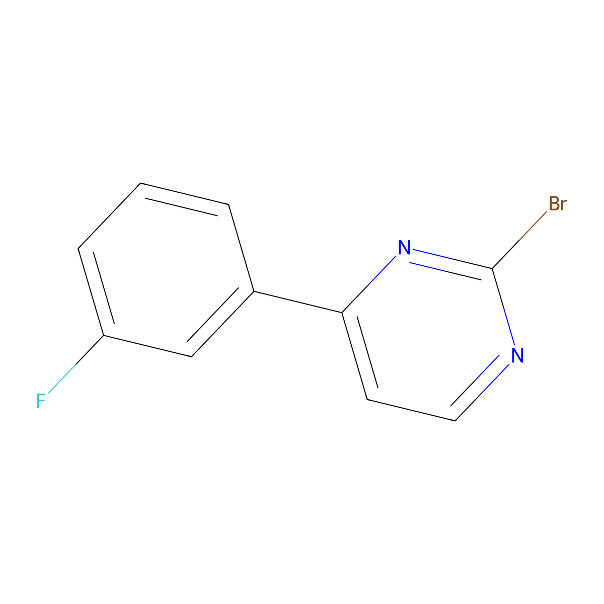 2-Bromo-4-(3-fluorophenyl)pyrimidine molecular structure, CAS 85979-62-0