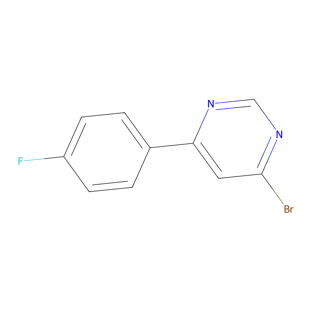4-Bromo-6-(4-fluorophenyl)pyrimidine molecular structure, CAS 85979-65-3
