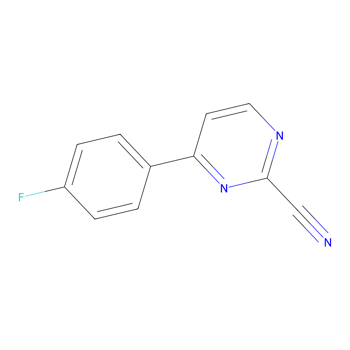 2-Cyano-4-(4-fluorophenyl)pyrimidine molecular structure, CAS 85979-77-7