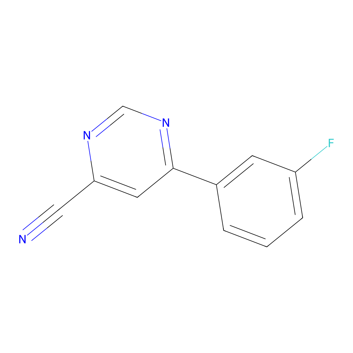 6-(3-Fluorophenyl)pyrimidine-4-carbonitrile molecular structure, CAS 85979-78-8