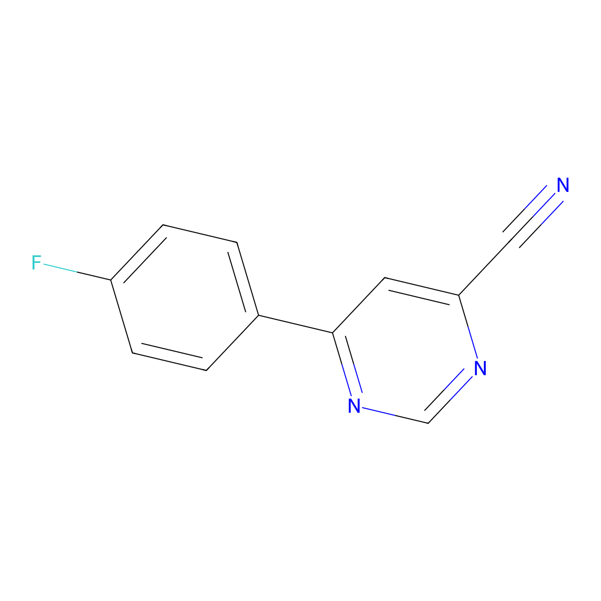 4-Cyano-6-(4-fluorophenyl)pyrimidine molecular structure, CAS 85979-79-9
