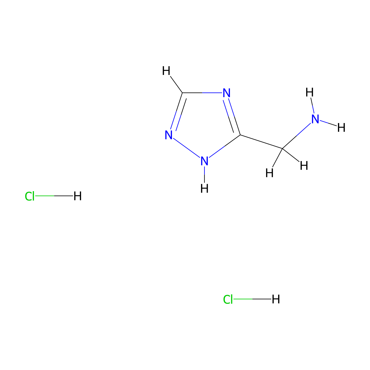 (1H-1,2,4-Triazol-5-ylmethyl)amine dihydrochloride molecular structure, CAS 859791-21-2