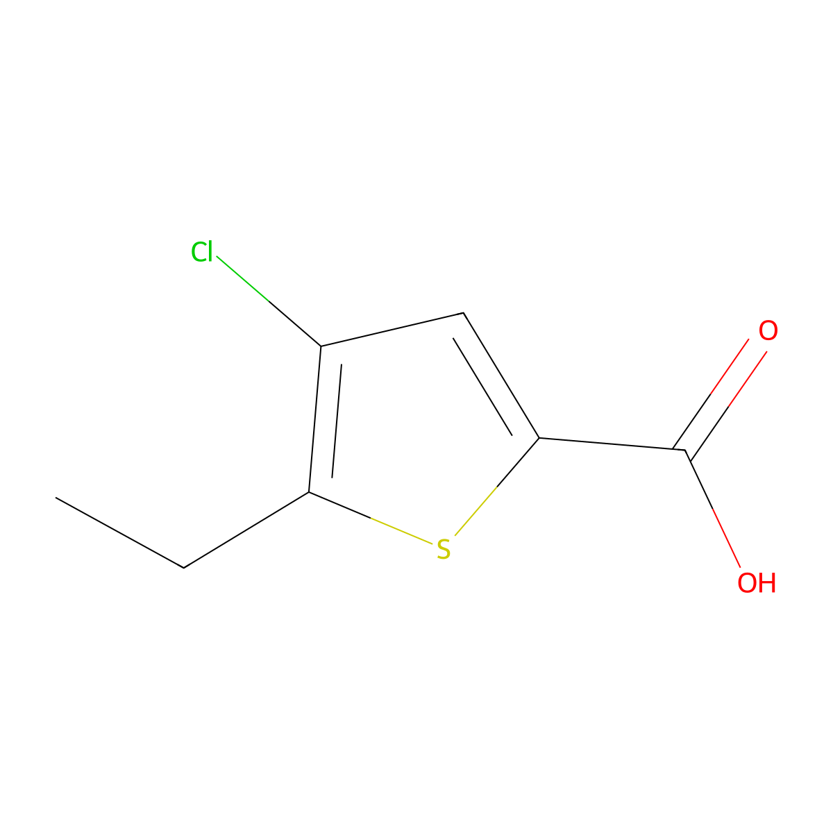 4-Chloro-5-ethylthiophene-2-carboxylic acid molecular structure, CAS 859794-04-0