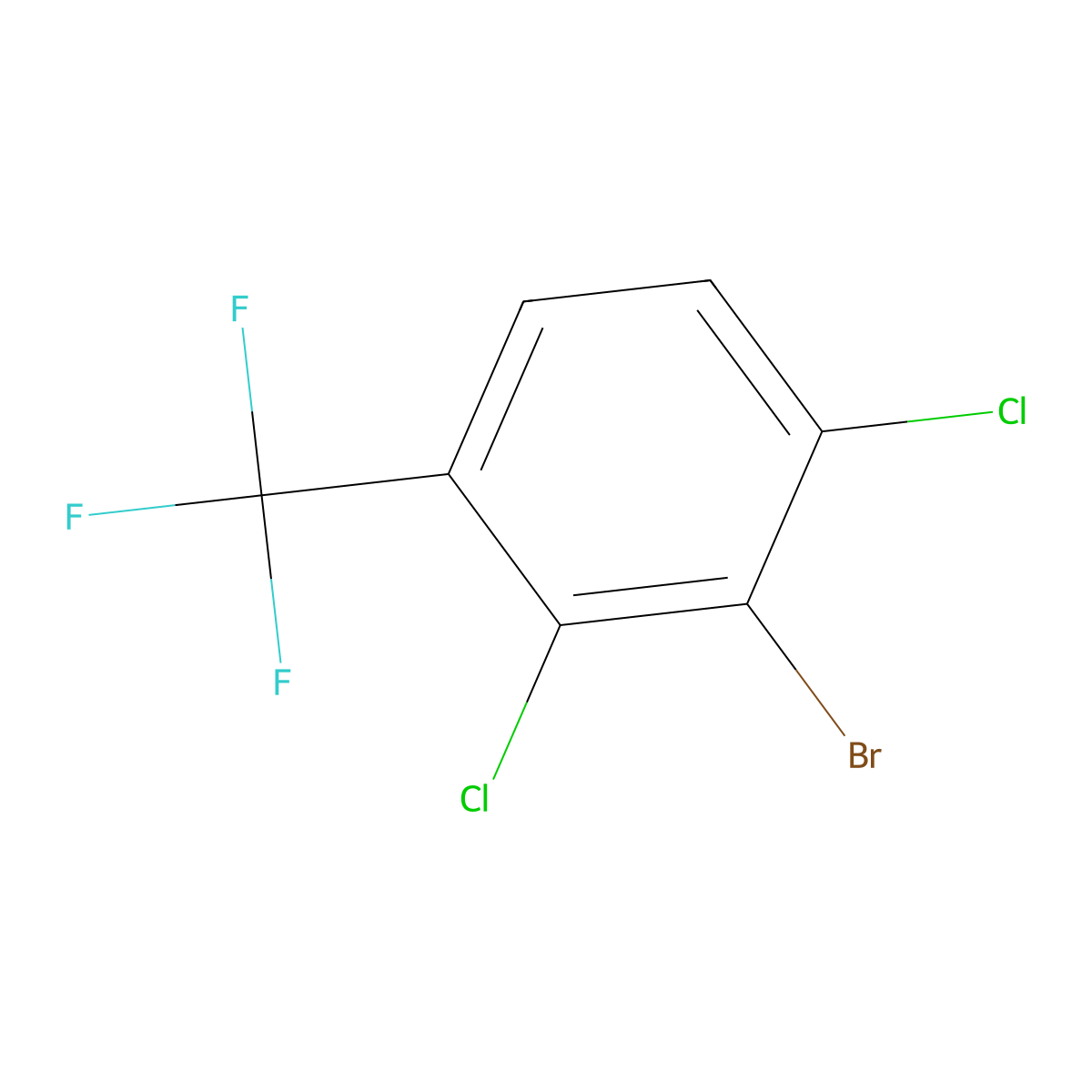 2-Bromo-1,3-dichloro-4-(trifluoromethyl)benzene molecular structure, CAS 859794-59-5
