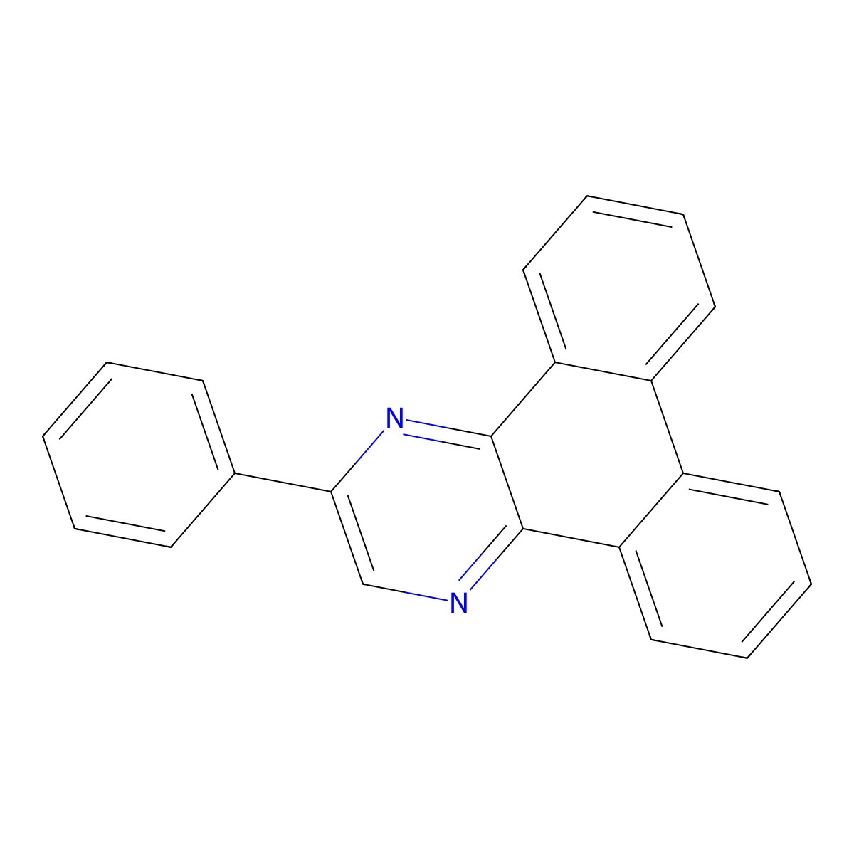 2-Phenyldibenzo[f,h]quinoxaline molecular structure, CAS 859798-47-3