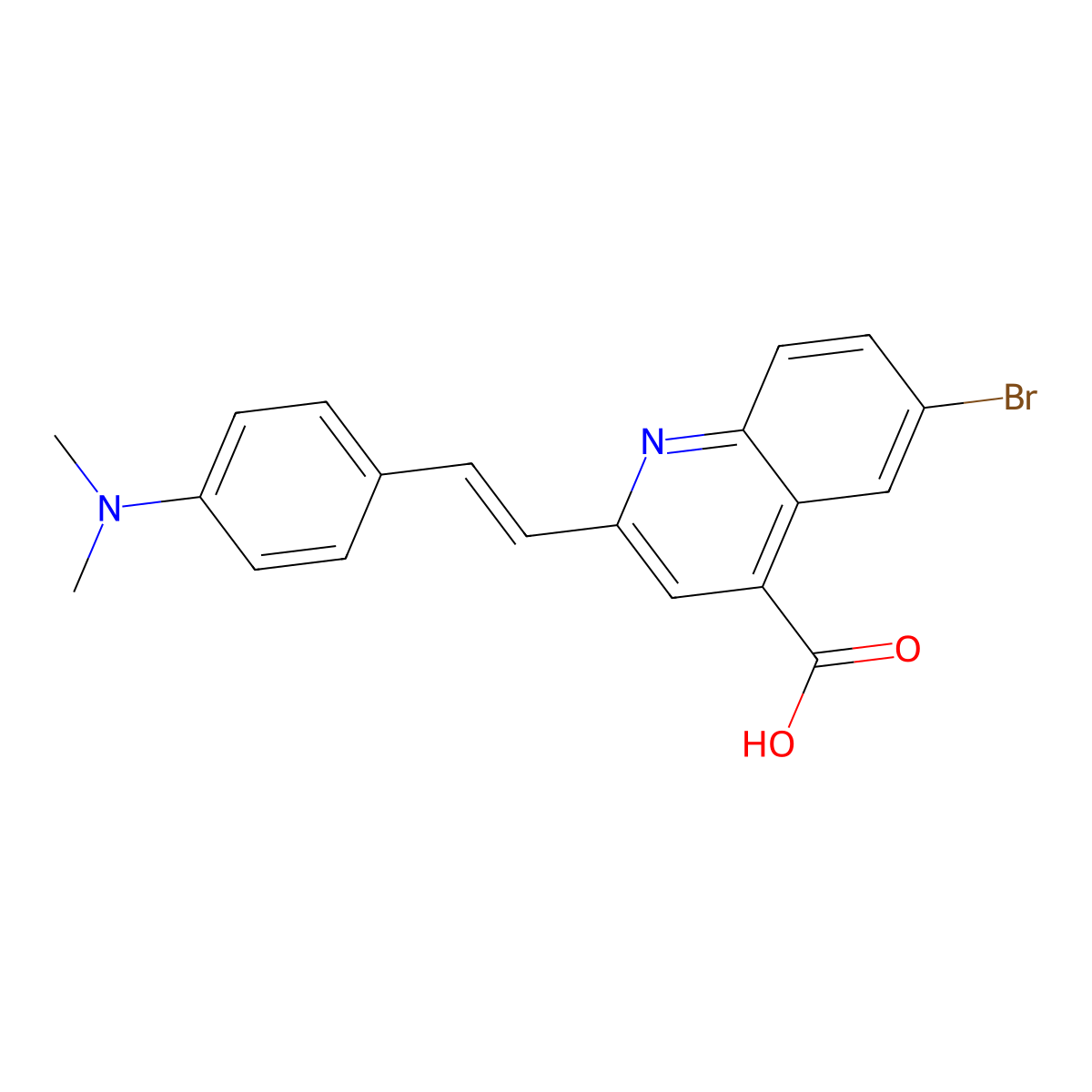 6-Bromo-2-{2-[4-(dimethylamino)phenyl]ethenyl}quinoline-4-carboxylic acid molecular structure, CAS 859803-46-6