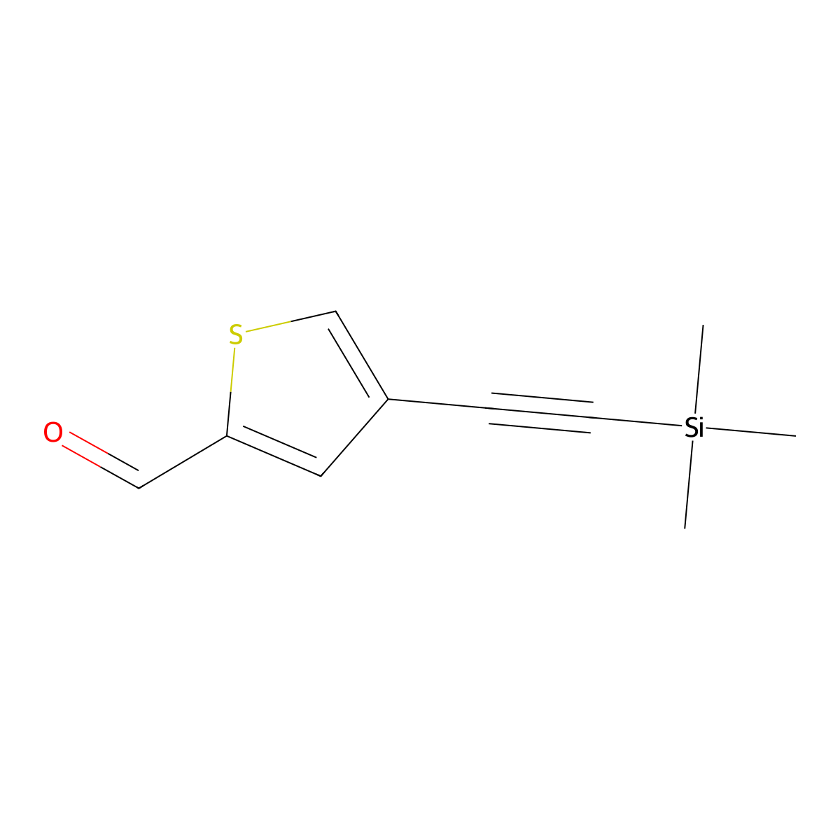 4-((Trimethylsilyl)ethynyl)thiophene-2-carbaldehyde molecular structure, CAS 859809-18-0