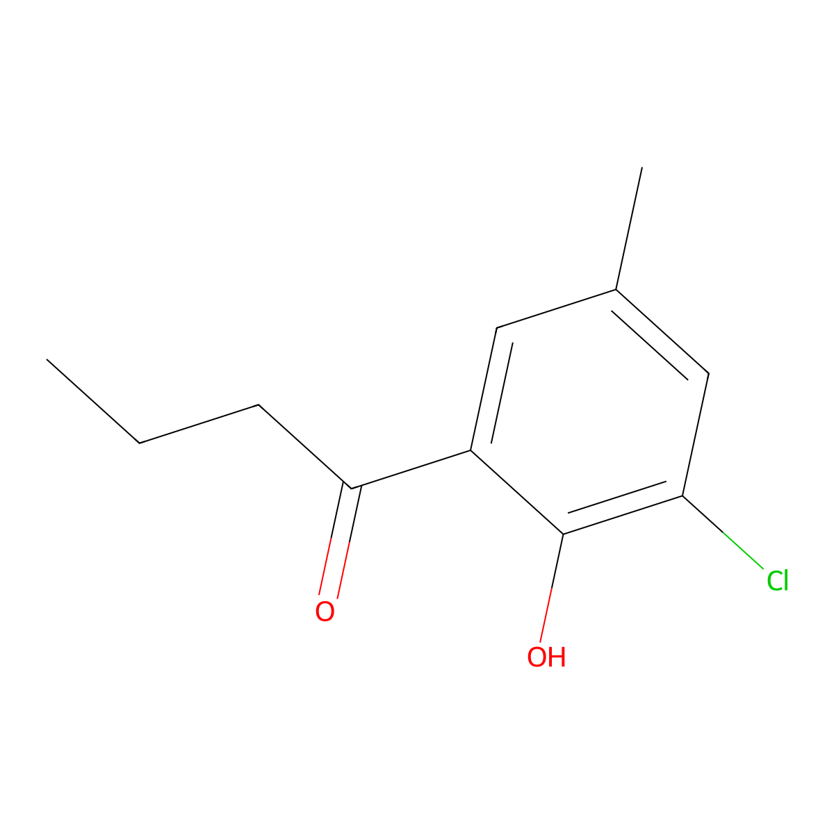 1-(3-Chloro-2-hydroxy-5-methylphenyl)butan-1-one molecular structure, CAS 859810-06-3