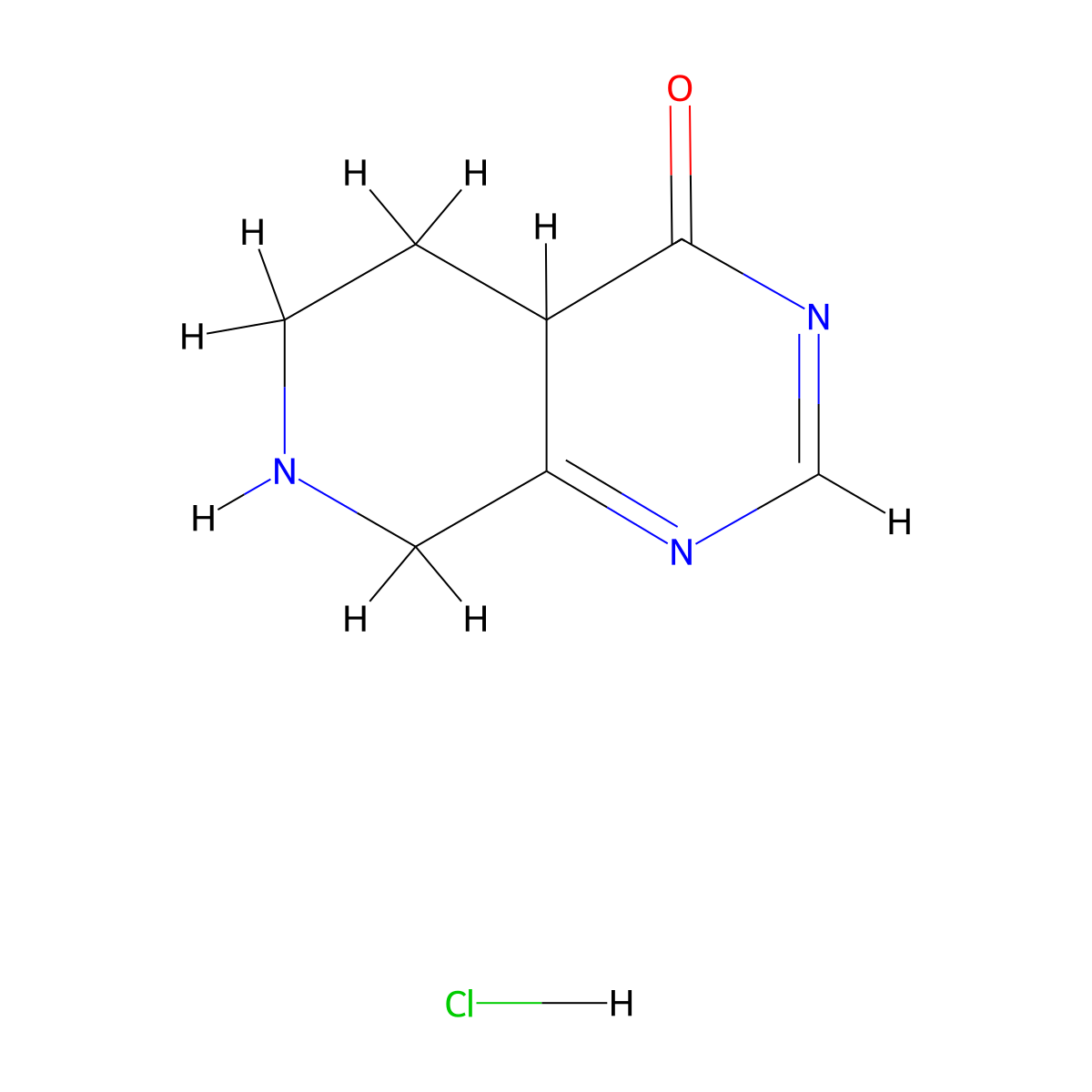 5,6,7,8-tetrahydropyrido[3,4-d]pyrimidin-4(4aH)-one hydrochloride molecular structure, CAS 859826-41-8