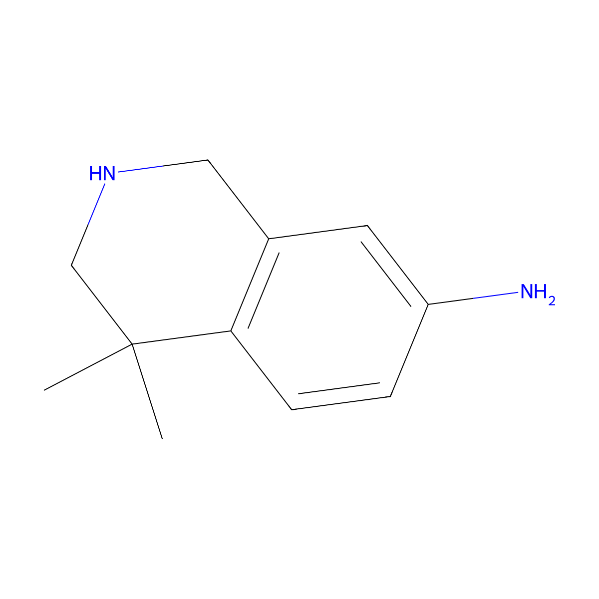 4,4-Dimethyl-1,2,3,4-tetrahydroisoquinolin-7-amine molecular structure, CAS 859826-71-4