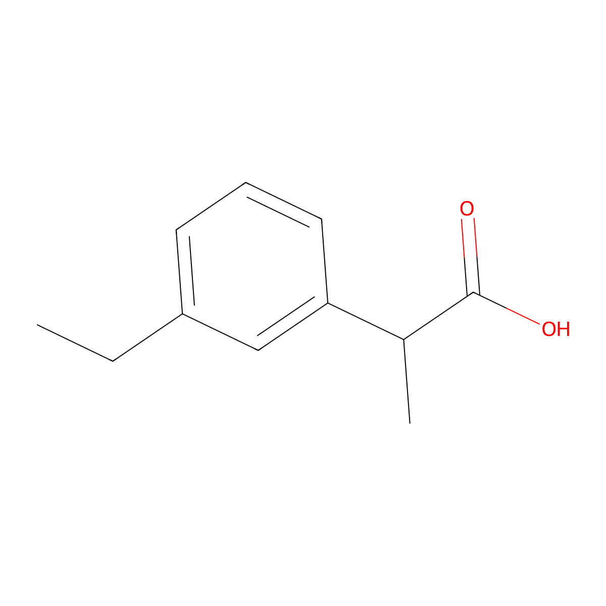 2-(3-ethylphenyl)propanoic Acid molecular structure, CAS 859828-35-6