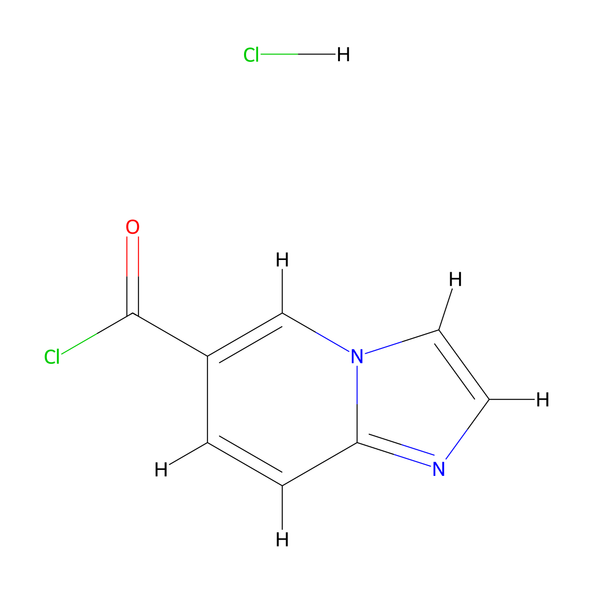 Imidazo[1,2-a]pyridine-6-carbonyl chloride hydrochloride molecular structure, CAS 859833-15-1