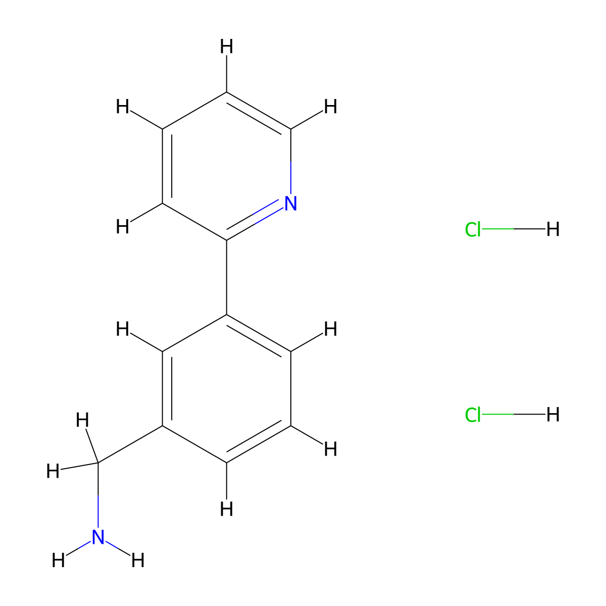 1-[3-(Pyridin-2-yl)phenyl]methanamine dihydrochloride molecular structure, CAS 859833-17-3
