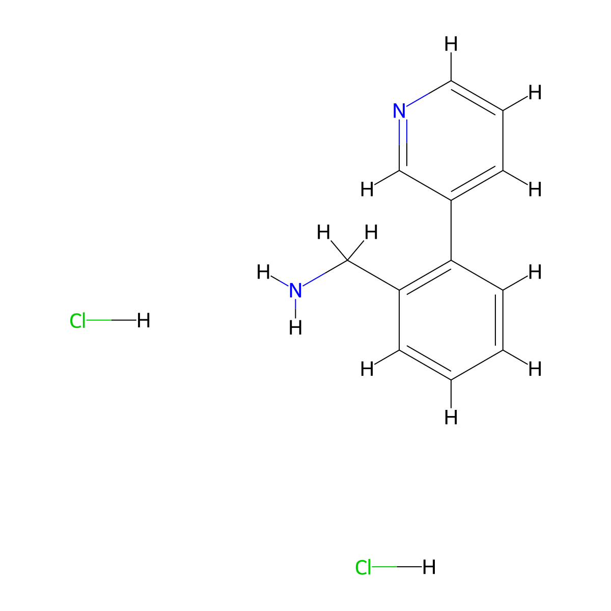 1-(2-Pyridin-3-ylphenyl)methanamine dihydrochloride molecular structure, CAS 859833-18-4