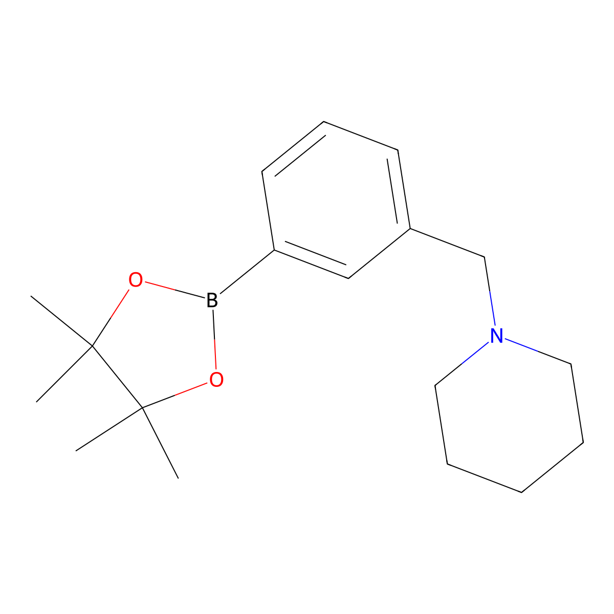 1-(3-(4,4,5,5-Tetramethyl-1,3,2-dioxaborolan-2-yl)benzyl)piperidine molecular structure, CAS 859833-21-9