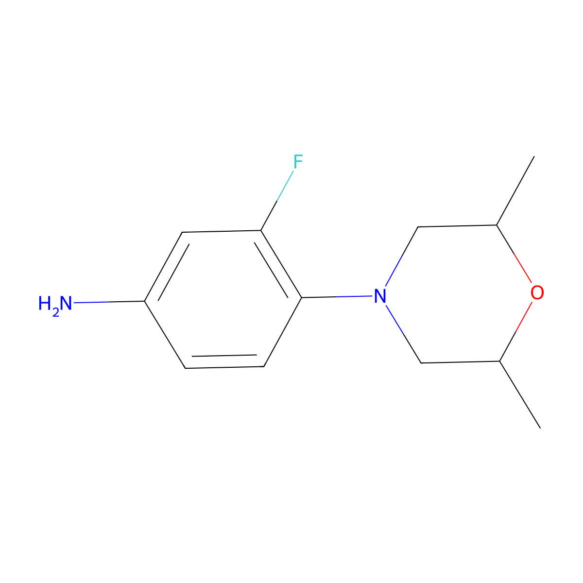 4-(2,6-Dimethylmorpholin-4-yl)-3-fluoroaniline molecular structure, CAS 85984-22-1