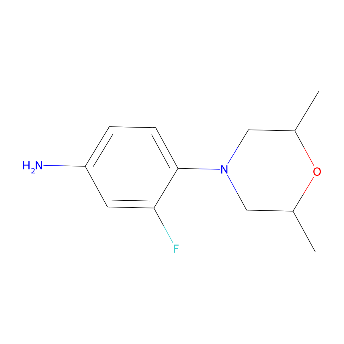 4-(2,6-Dimethylmorpholin-4-yl)-3-fluoroaniline molecular structure, CAS 85984-22-1