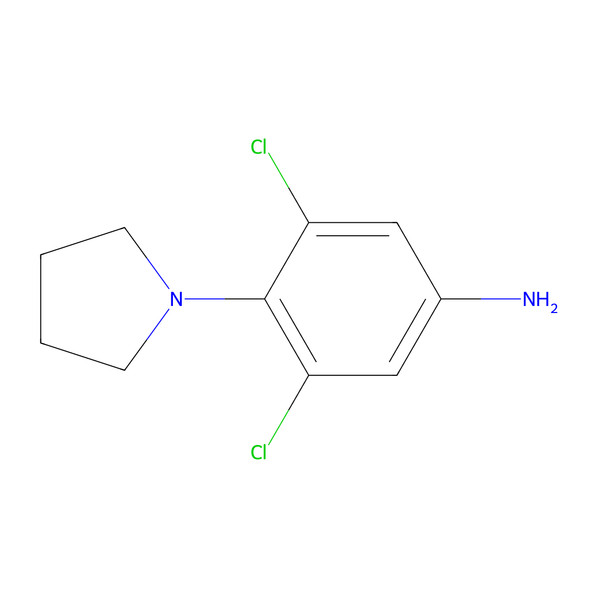 3,5-Dichloro-4-(pyrrolidin-1-yl)aniline molecular structure, CAS 85984-34-5