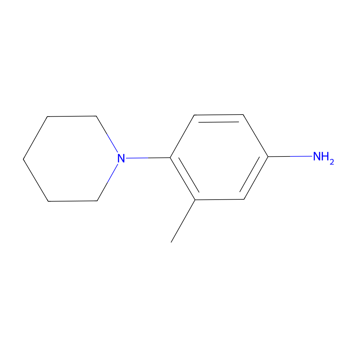 3-Methyl-4-(piperidin-1-yl)aniline molecular structure, CAS 85984-37-8