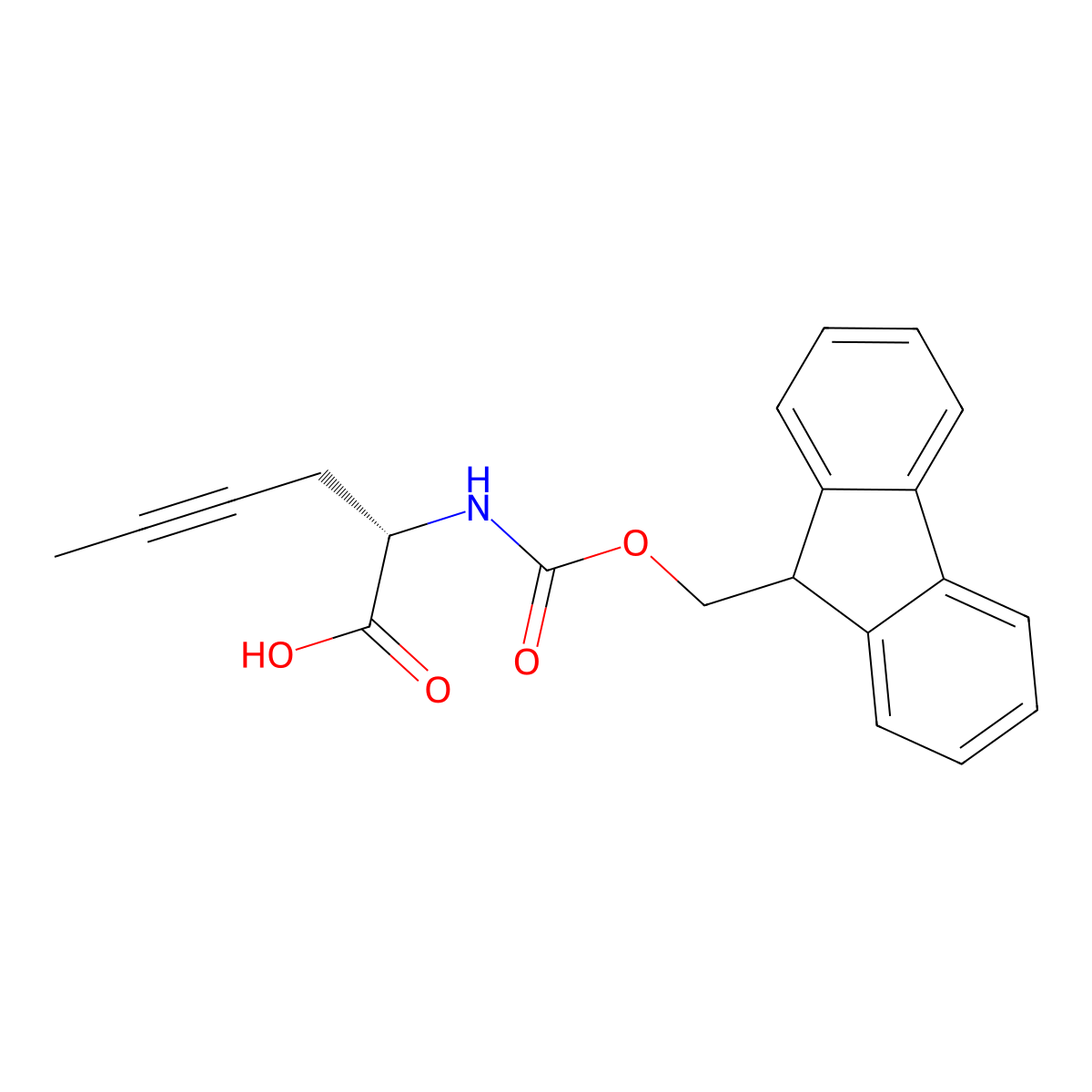 (2S)-2-[[(9H-Fluoren-9-ylmethoxy)carbonyl]amino]-4-hexynoic acid molecular structure, CAS 859841-96-6