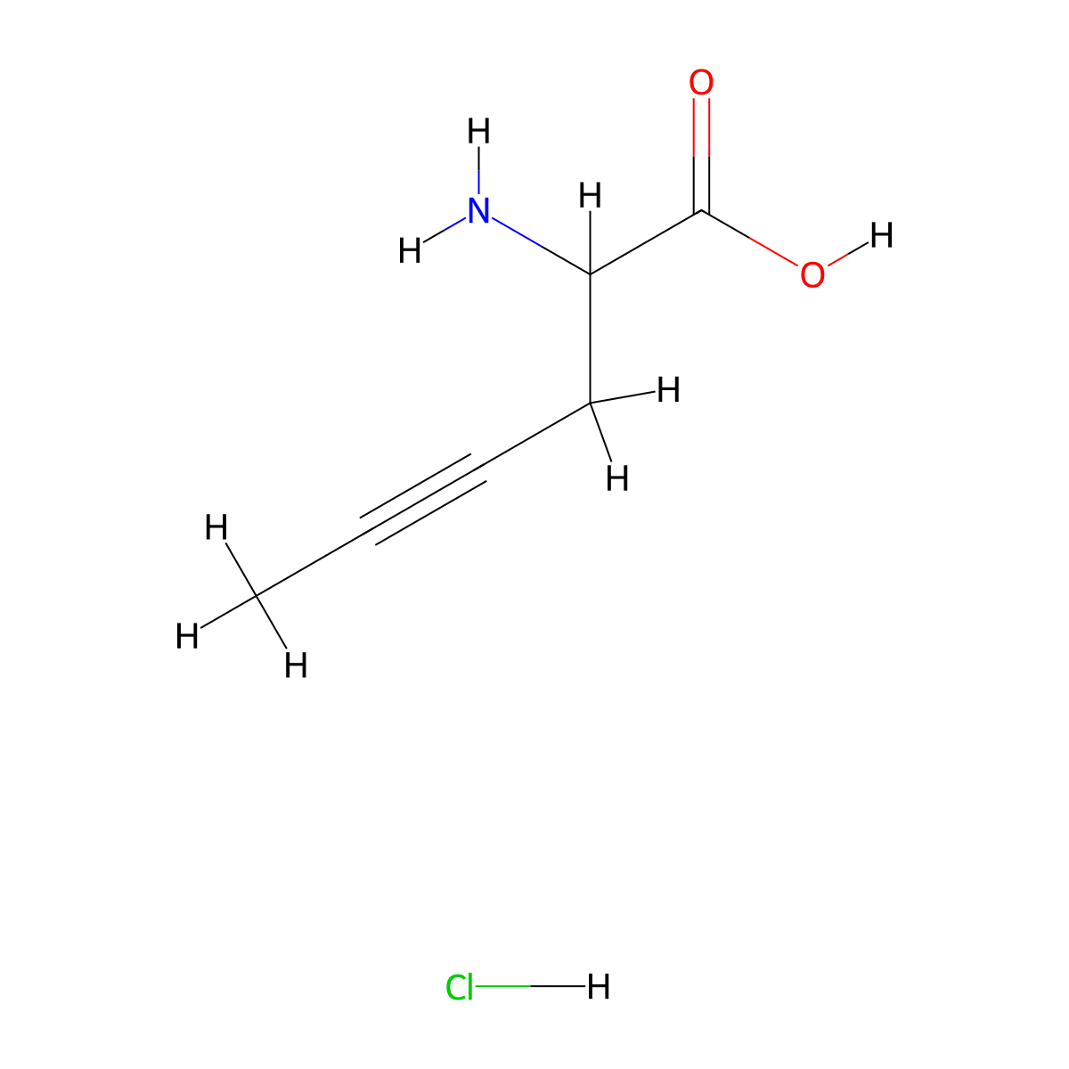 2-Aminohex-4-ynoic acid hydrochloride molecular structure, CAS 859842-08-3