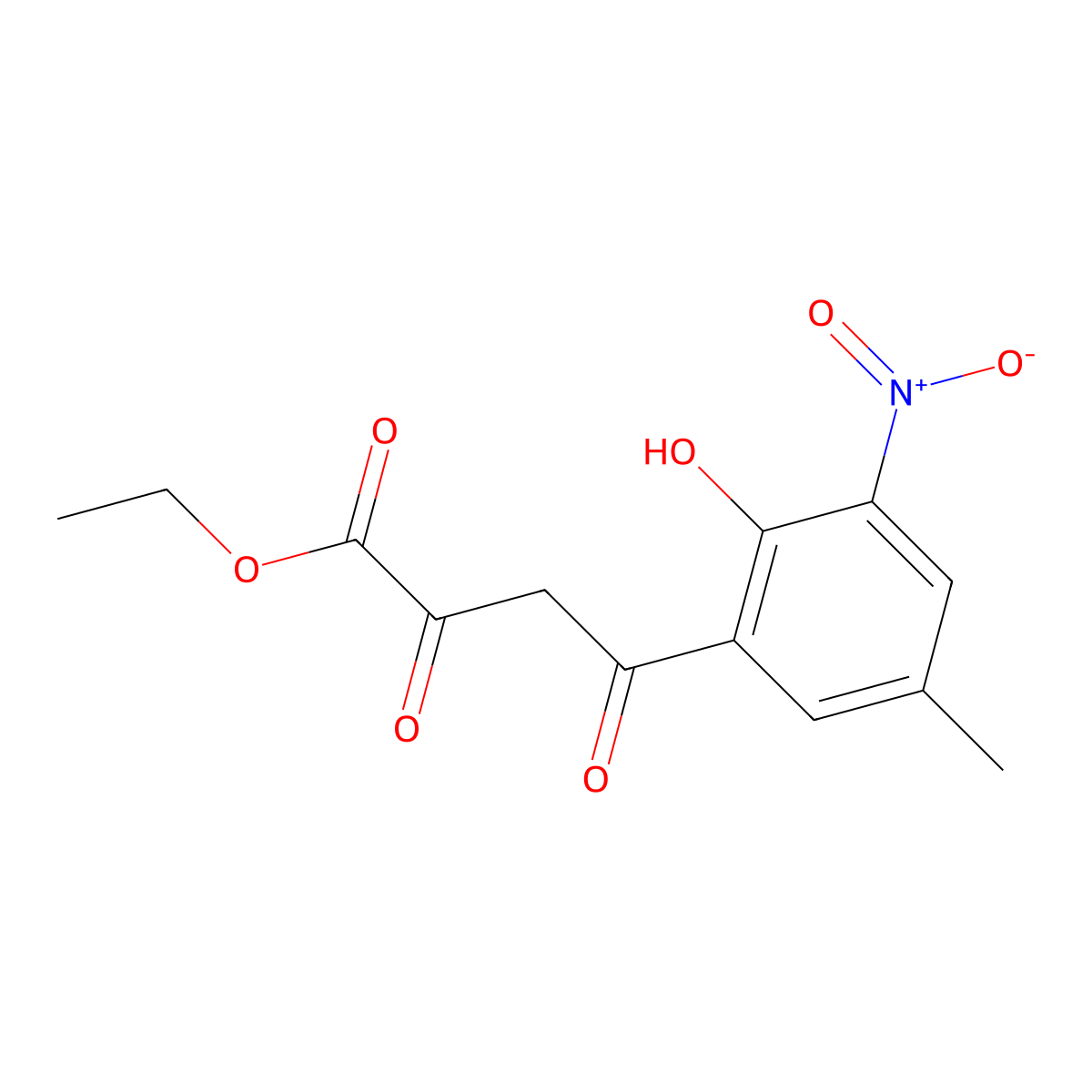 Ethyl 4-(2-hydroxy-5-methyl-3-nitrophenyl)-2,4-dioxobutanoate molecular structure, CAS 859843-60-0