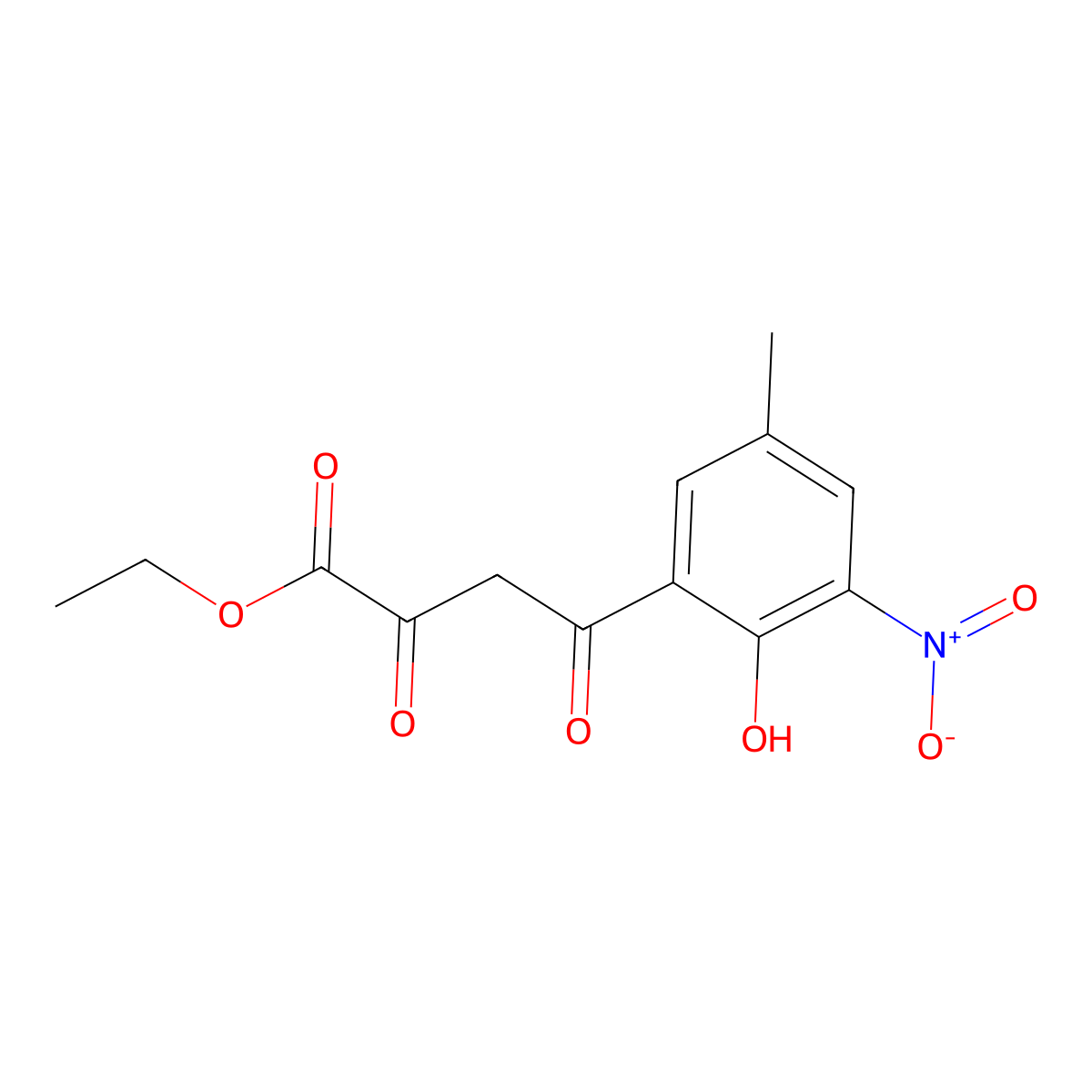 Ethyl 4-(2-hydroxy-5-methyl-3-nitrophenyl)-2,4-dioxobutanoate molecular structure, CAS 859843-60-0