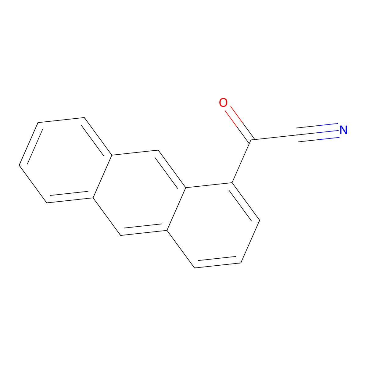 Anthracene-1-carbonyl cyanide molecular structure, CAS 85985-43-9