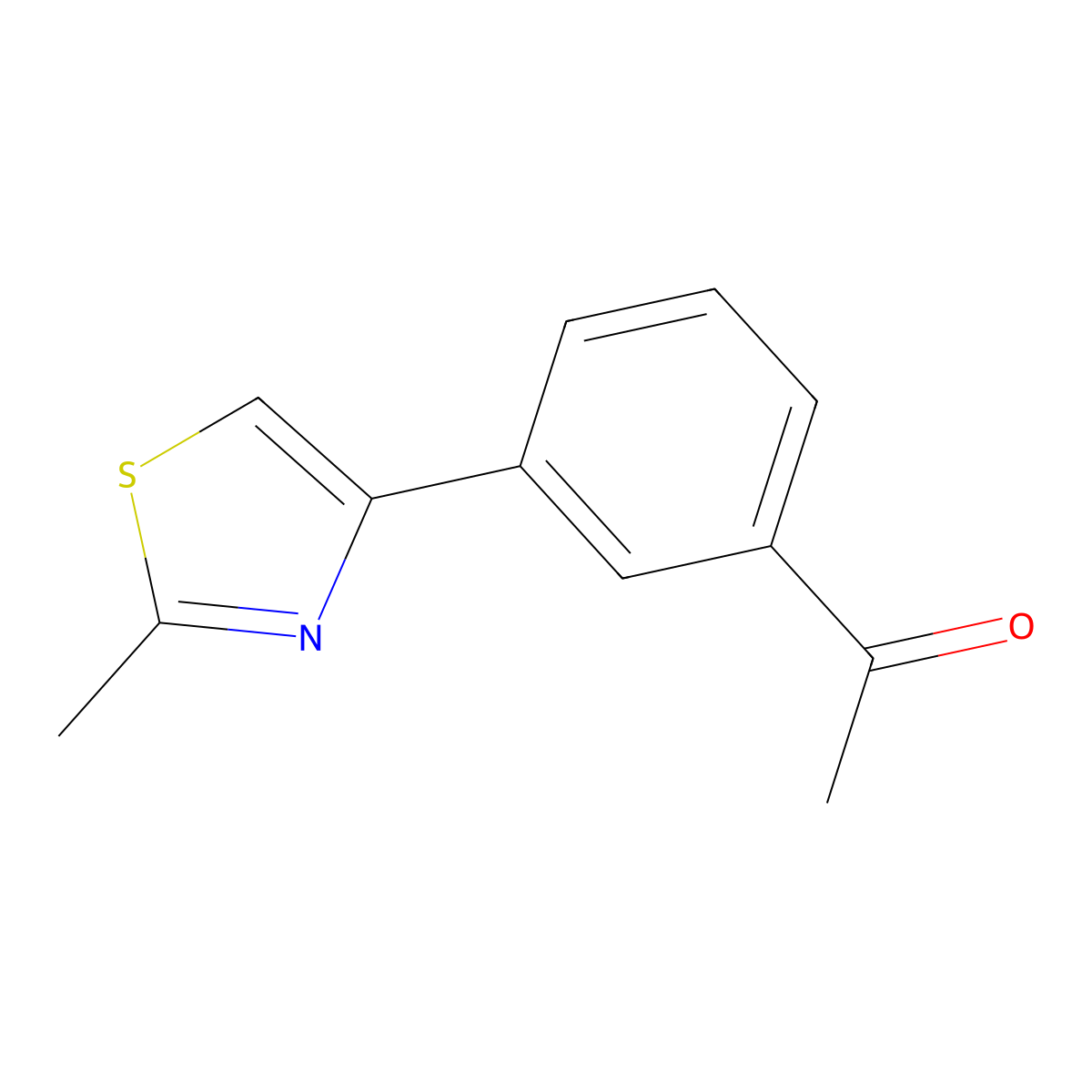 1-[3-(2-Methyl-4-thiazolyl)phenyl]ethanone molecular structure, CAS 859850-61-6