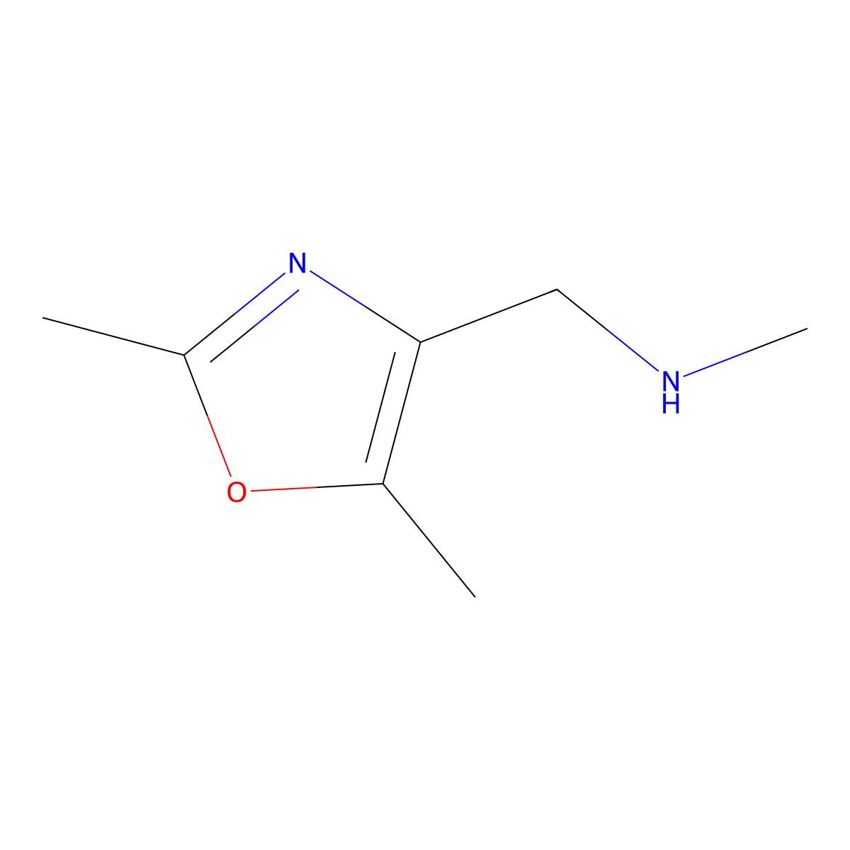 1-(2,5-Dimethyloxazol-4-yl)-N-methylmethanamine molecular structure, CAS 859850-63-8