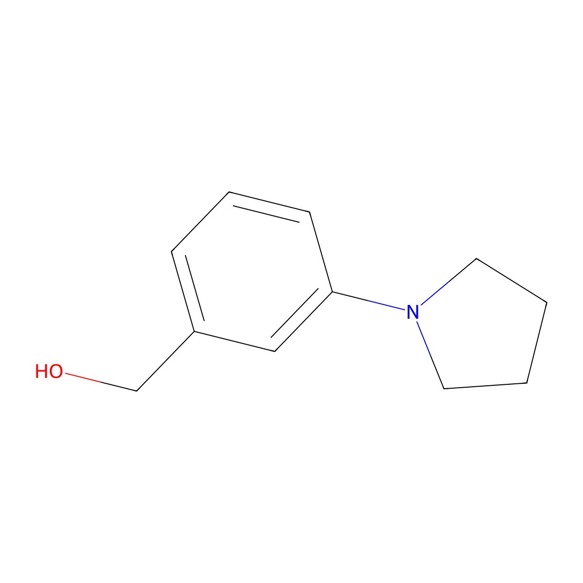 (3-Pyrrolidin-1-ylphenyl)methanol molecular structure, CAS 859850-72-9