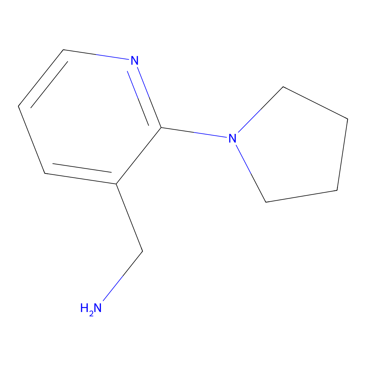 [2-(Pyrrolidin-1-yl)pyridin-3-yl]methanamine molecular structure, CAS 859850-79-6