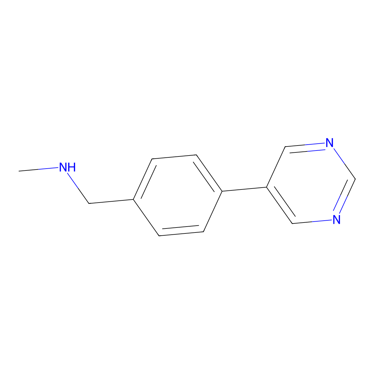 N-methyl-N-(4-pyrimidin-5-ylbenzyl)amine molecular structure, CAS 859850-85-4