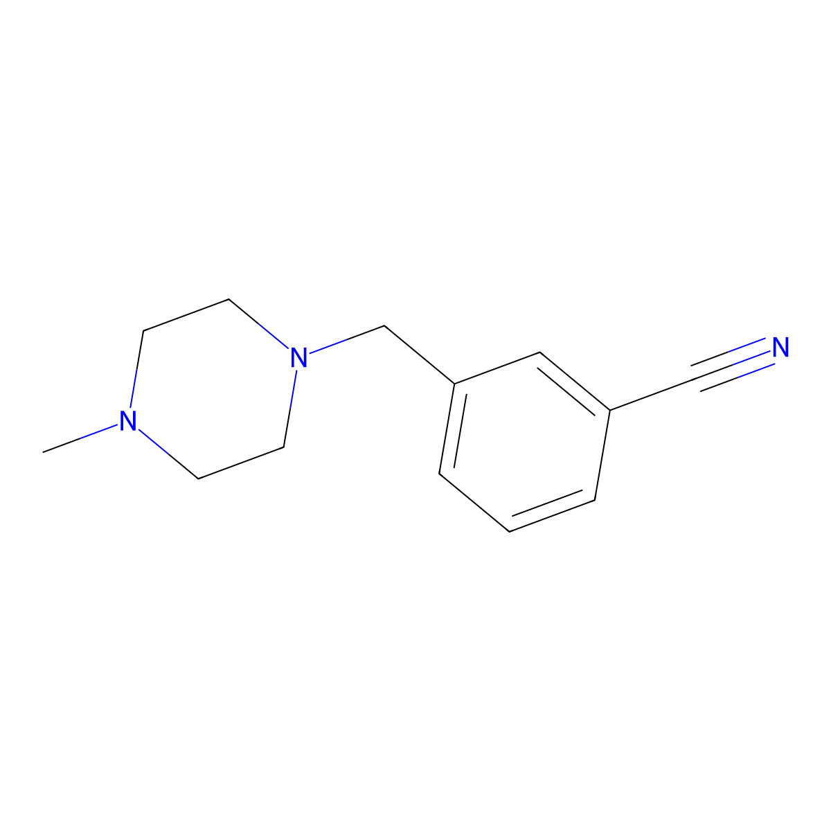 3-((4-Methylpiperazin-1-yl)methyl)benzonitrile molecular structure, CAS 859850-90-1