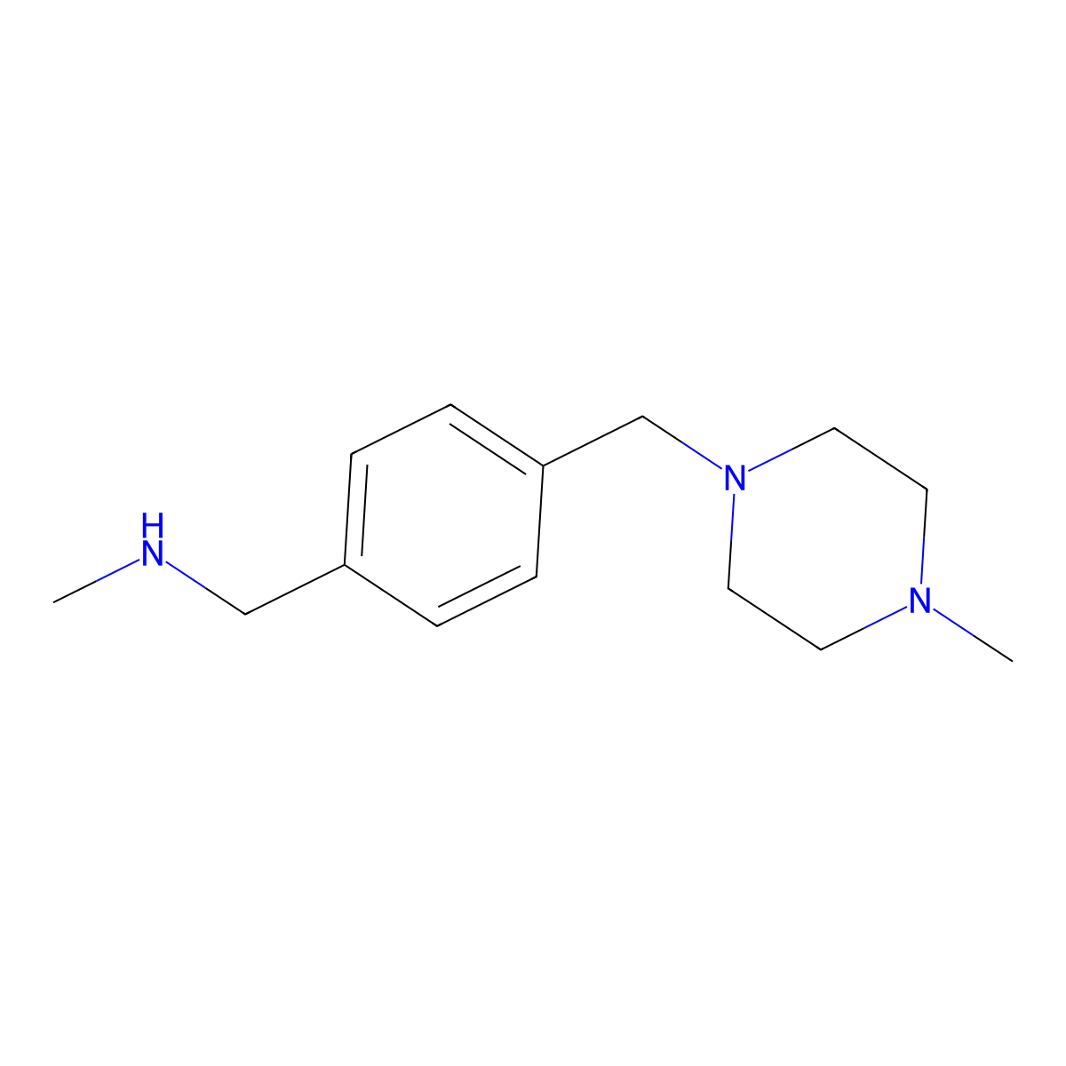 Methyl({4-[(4-methylpiperazin-1-yl)methyl]phenyl}methyl)amine molecular structure, CAS 859850-93-4