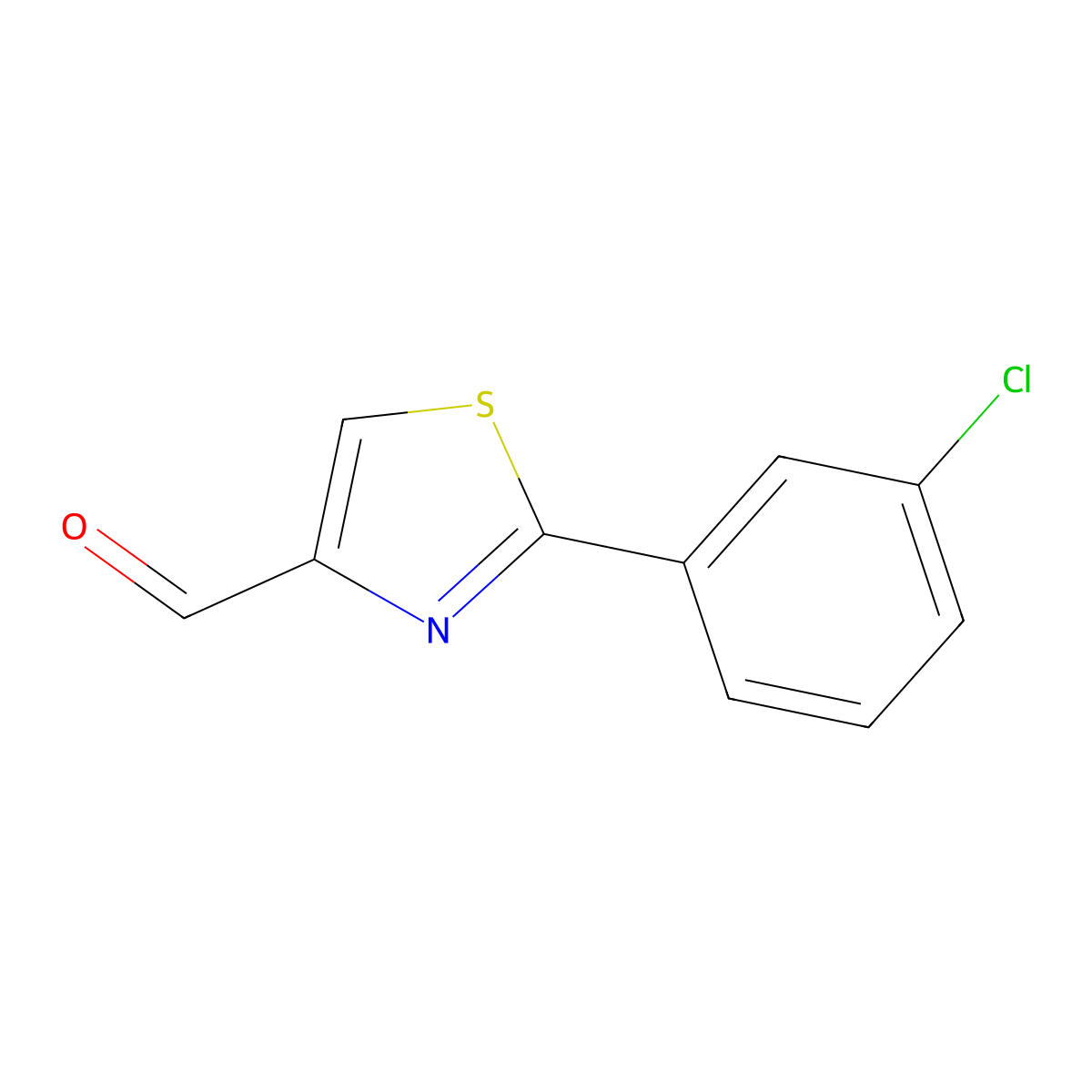 2-(3-Chlorophenyl)thiazole-4-carbaldehyde molecular structure, CAS 859850-99-0