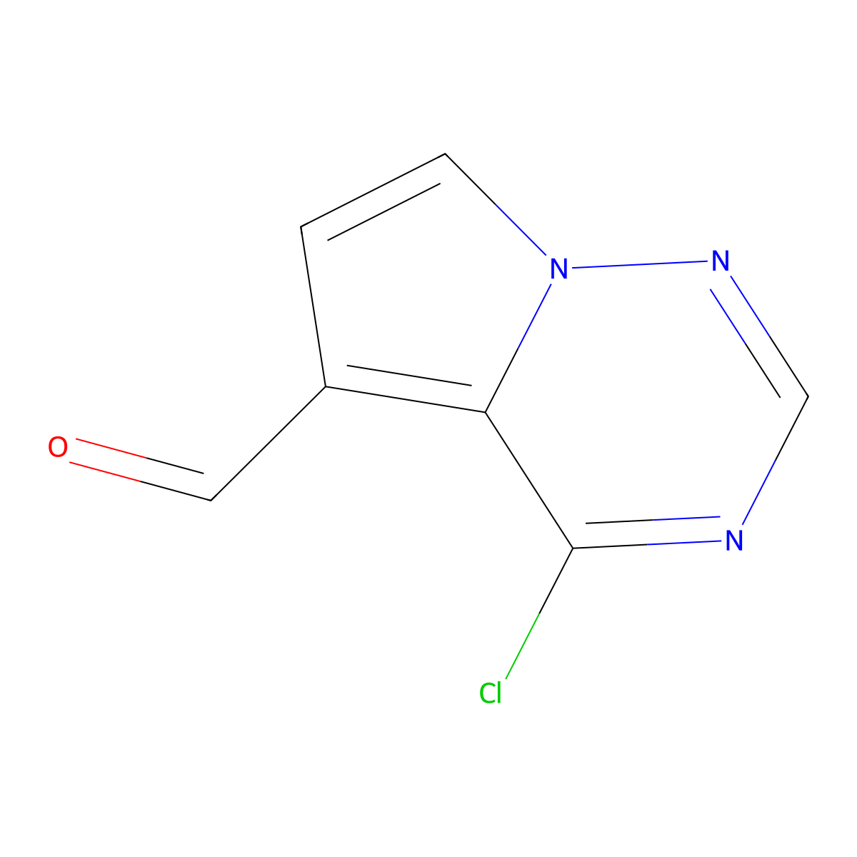 4-Chloropyrrolo[2,1-f][1,2,4]triazine-5-carbaldehyde molecular structure, CAS 859854-70-9
