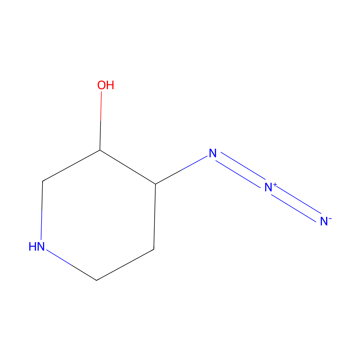 (3R,4R)-4-azidopiperidin-3-ol molecular structure, CAS 859854-78-7