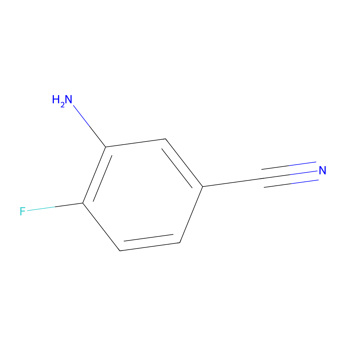 3-Amino-4-fluorobenzonitrile molecular structure, CAS 859855-53-1