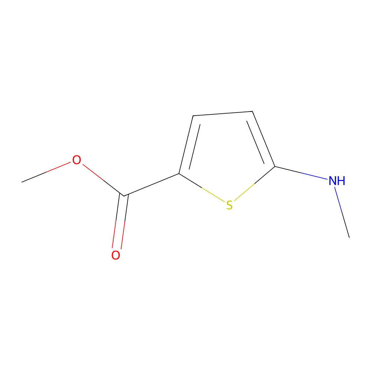Methyl 5-(methylamino)thiophene-2-carboxylate molecular structure, CAS 859855-63-3