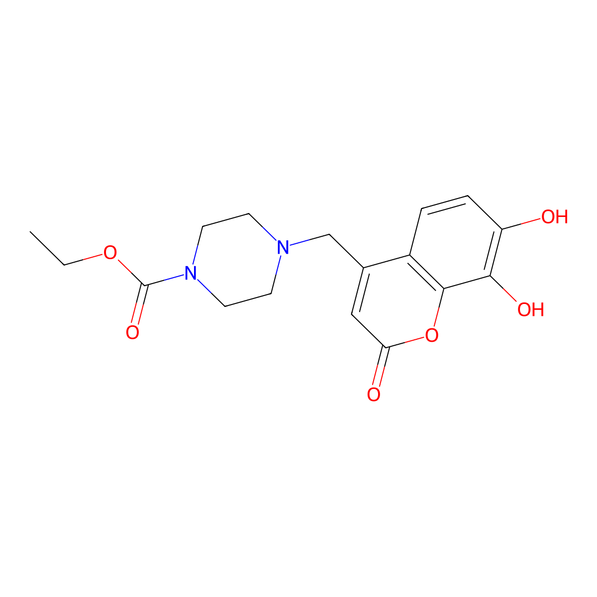 ethyl 4-[(7,8-dihydroxy-2-oxo-2H-chromen-4-yl)methyl]piperazine-1-carboxylate molecular structure, CAS 859858-05-2