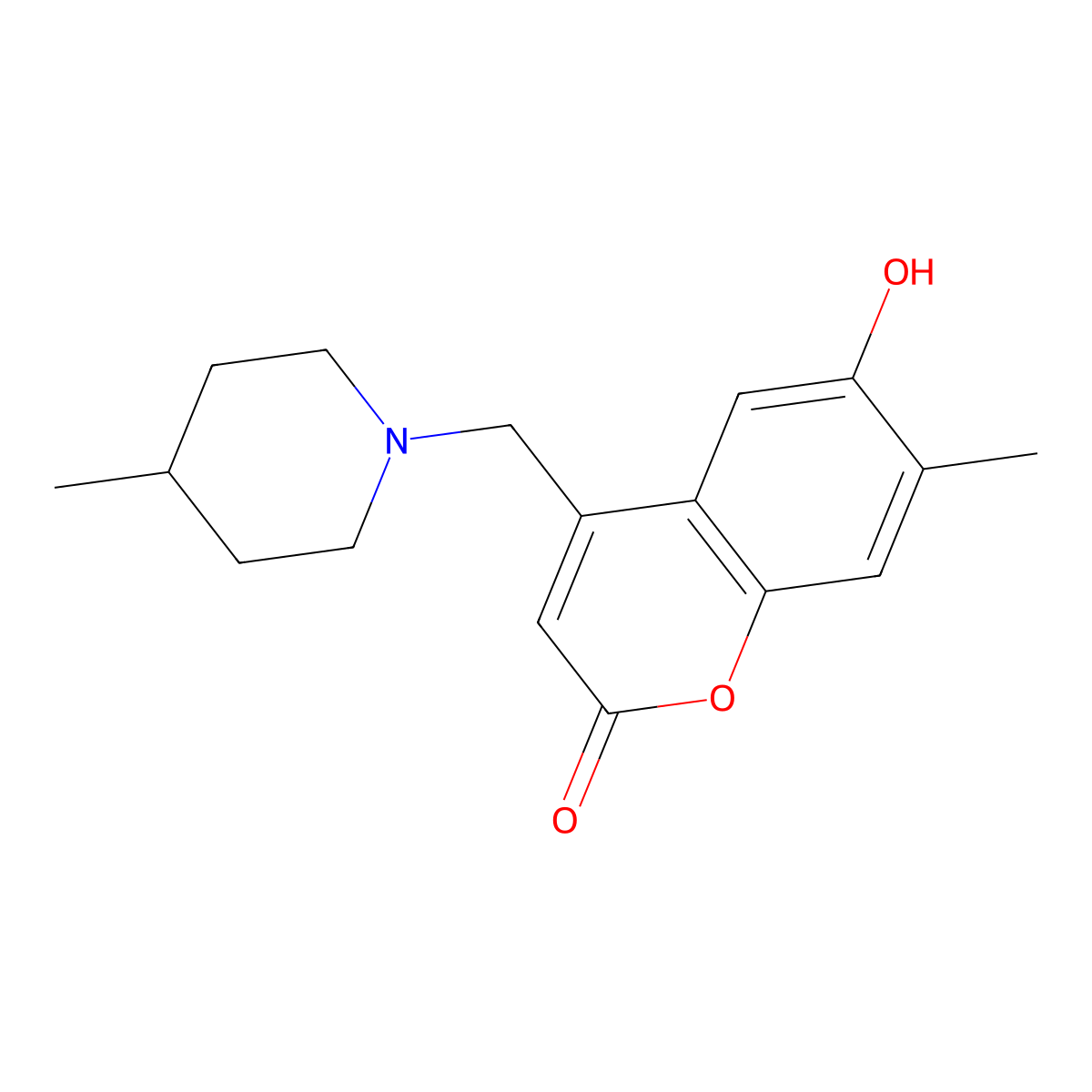 6-hydroxy-7-methyl-4-[(4-methylpiperidin-1-yl)methyl]-2H-chromen-2-one molecular structure, CAS 859858-11-0