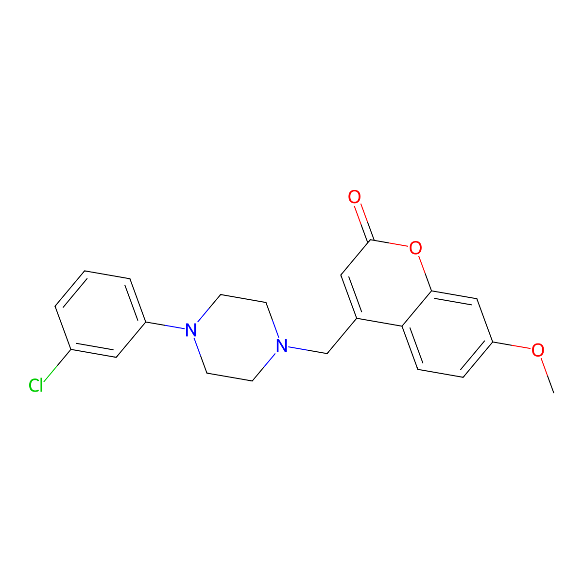 4-((4-(3-chlorophenyl)piperazin-1-yl)methyl)-7-methoxy-2H-chromen-2-one molecular structure, CAS 859858-18-7