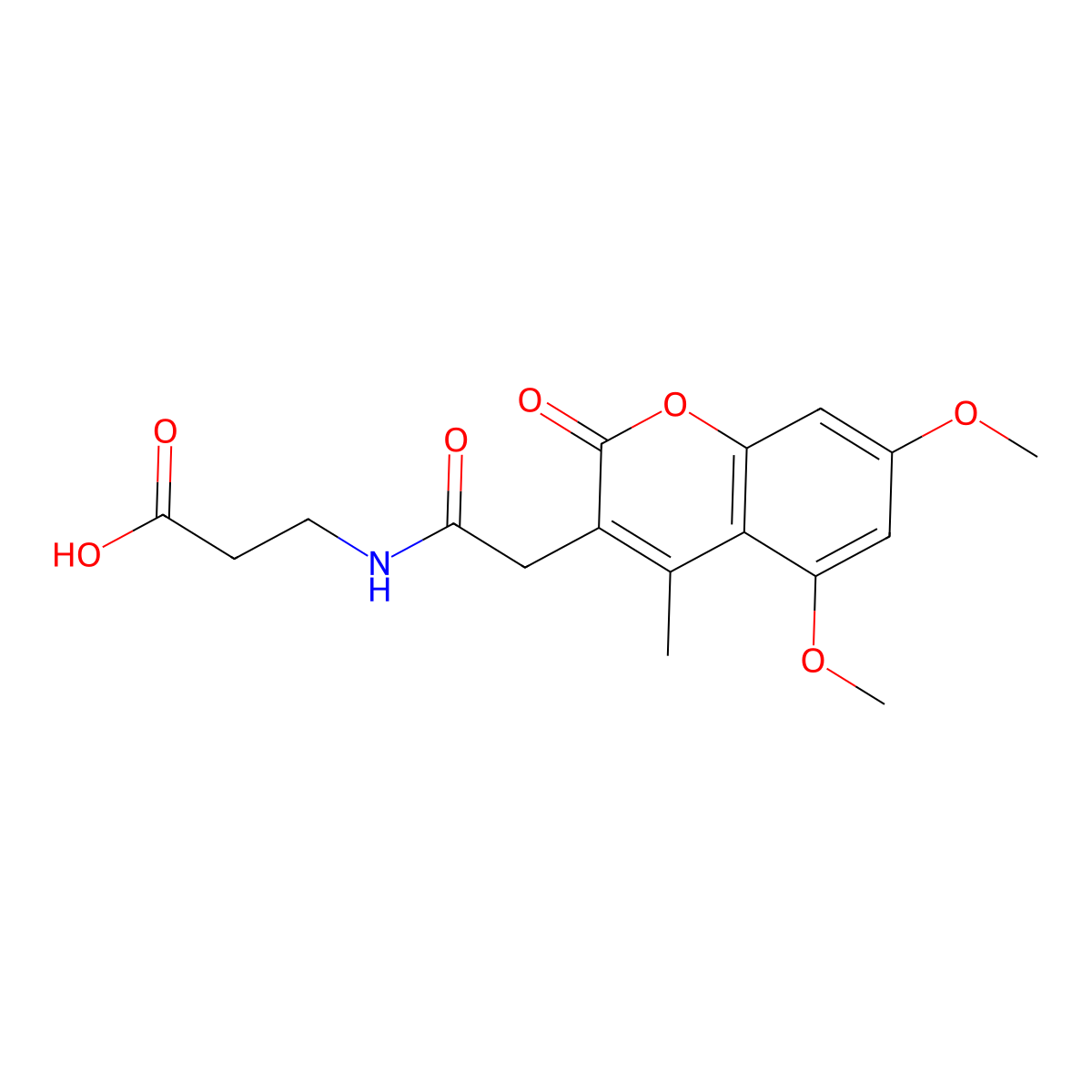 N-[(5,7-dimethoxy-4-methyl-2-oxo-2H-chromen-3-yl)acetyl]-beta-alanine molecular structure, CAS 859858-34-7