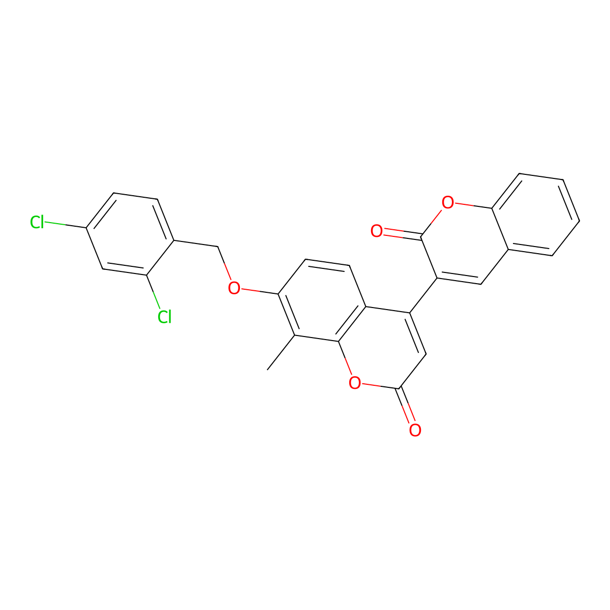 7'-[(2,4-dichlorobenzyl)oxy]-8'-methyl-2H,2'H-3,4'-bichromene-2,2'-dione molecular structure, CAS 859858-81-4