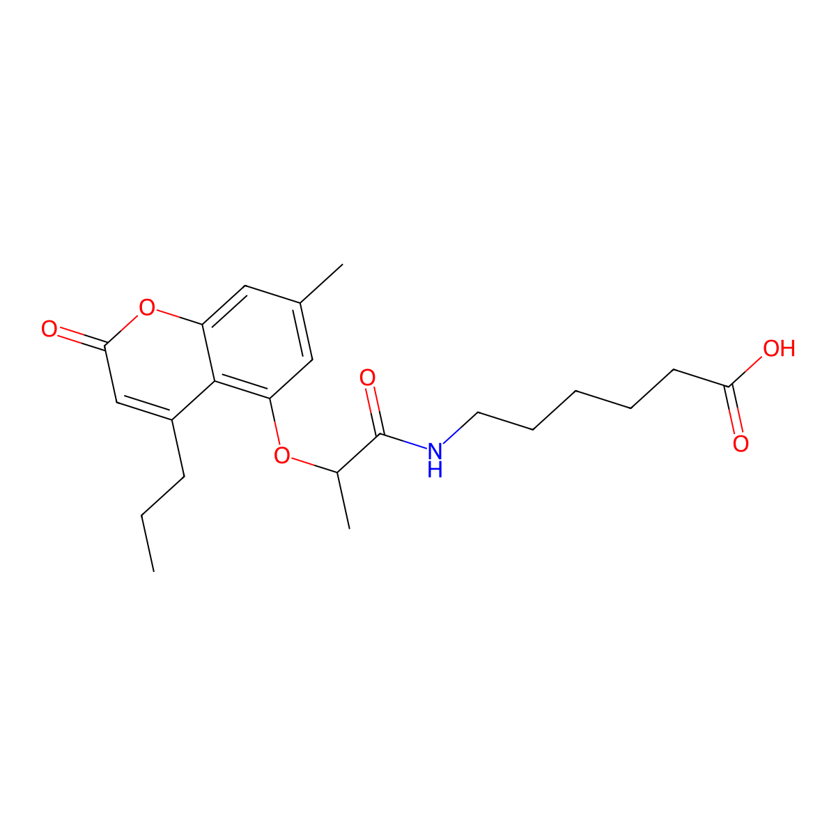 6-({2-[(7-methyl-2-oxo-4-propyl-2H-chromen-5-yl)oxy]propanoyl}amino)hexanoic acid molecular structure, CAS 859859-62-4