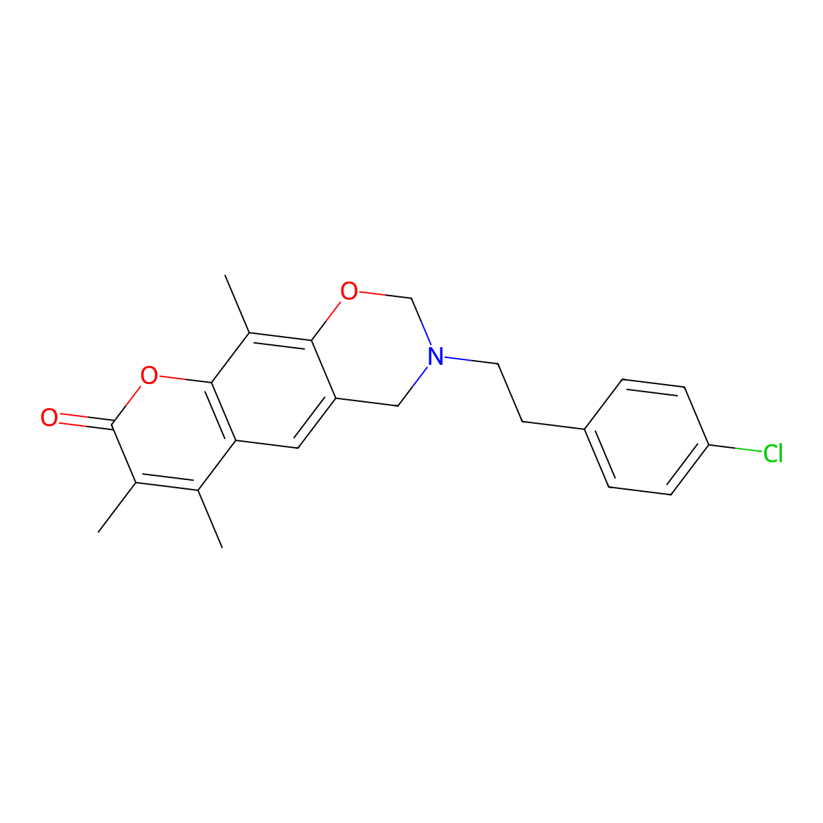 3-[2-(4-chlorophenyl)ethyl]-6,7,10-trimethyl-3,4-dihydro-2H,8H-chromeno[6,7-e][1,3]oxazin-8-one molecular structure, CAS 859859-80-6