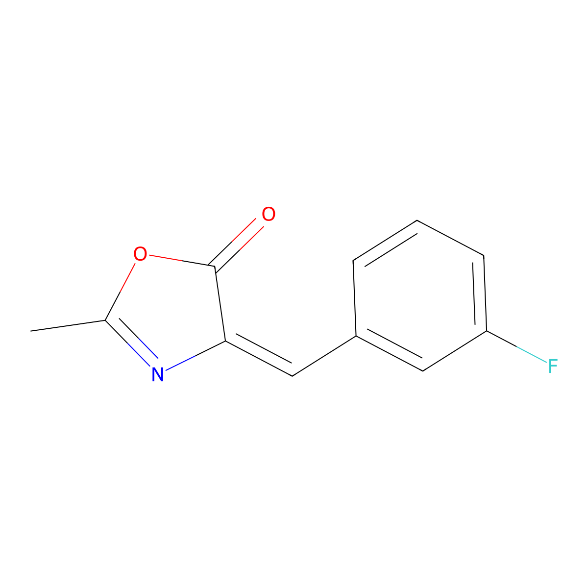 4-[(3-Fluorophenyl)methylene]-2-methyl-5(4H)-oxazolone molecular structure, CAS 85986-89-6