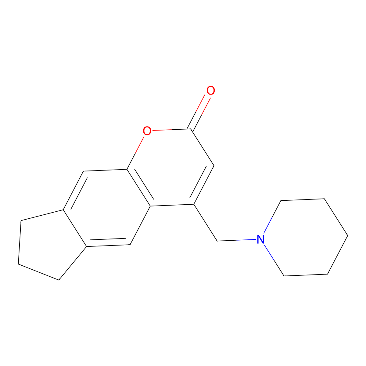 4-(piperidin-1-ylmethyl)-7,8-dihydrocyclopenta[g]chromen-2(6H)-one molecular structure, CAS 859860-64-3