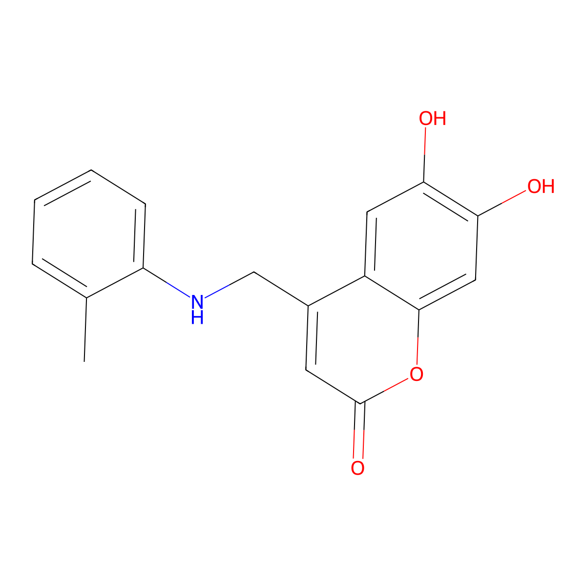 6,7-dihydroxy-4-{[(2-methylphenyl)amino]methyl}-2H-chromen-2-one molecular structure, CAS 859860-91-6
